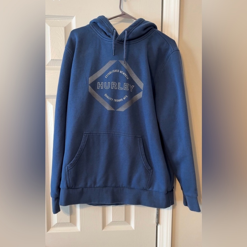 Hurley Blue Pullover Hoodie with Logo
